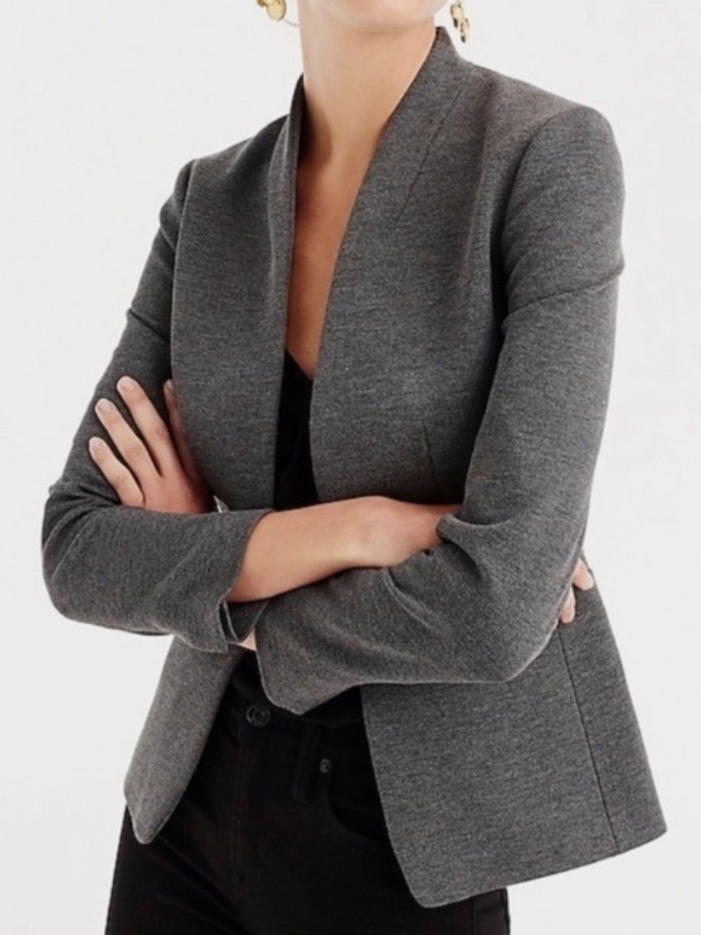 J. Crew Going Out Open-Front Blazer H2743 Women's 6 Stretch Minimalist - Picture 15 of 16
